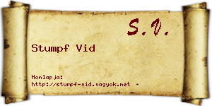 Stumpf Vid névjegykártya
