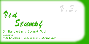vid stumpf business card